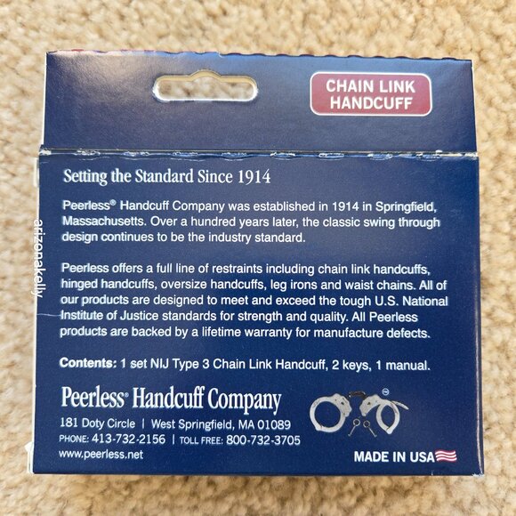 NIB Peerless Chain Link Handcuffs PINK Tactical LEO Police - Picture 6 of 8
